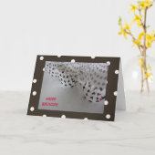 Carte Anniversaire pois de couleur (Fleur jaune)