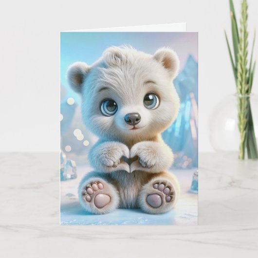 Carte Anniversaire Polar Bear Cub pour la nièce (Devant)