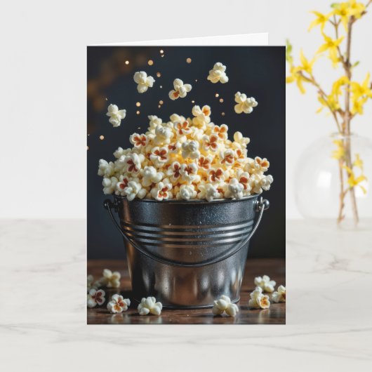 Carte Anniversaire Popcorn Bucket (Fleur jaune)
