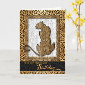 Carte Anniversaire Poster de animal Cheetah (Fleur jaune)