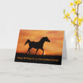 Carte Anniversaire pour Ami Cute Horse Joyeux Anniversai (Fleur jaune)