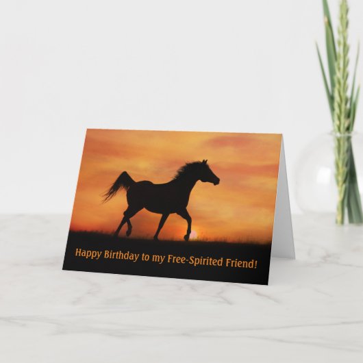 Carte Anniversaire pour Ami Cute Horse Joyeux Anniversai (Devant)