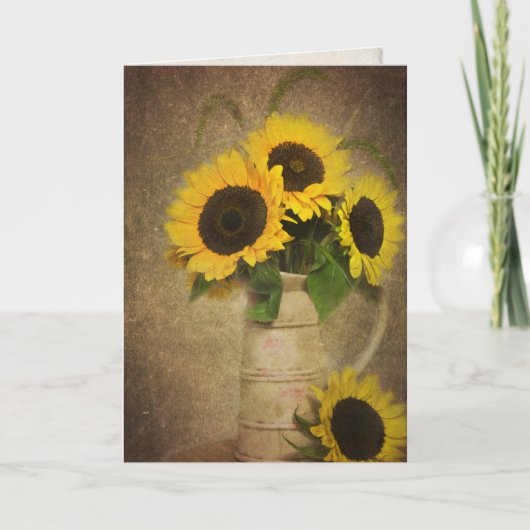 Carte anniversaire pour ami tournesols (Devant)