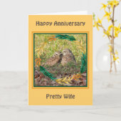 Carte Anniversaire pour Chouettes Amoureuses Femme (Fleur jaune)