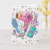 Carte Anniversaire pour coiffeur (Fleur jaune)
