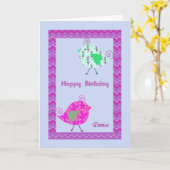 Carte Anniversaire pour Danica, Oiseaux Designer (Fleur jaune)