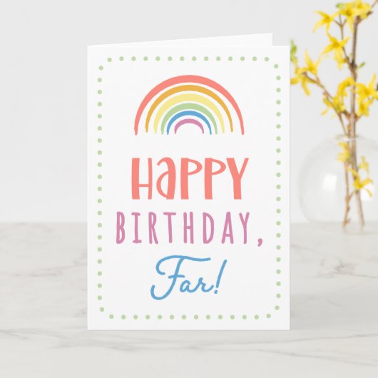 Carte Anniversaire pour Far (Fleur jaune)