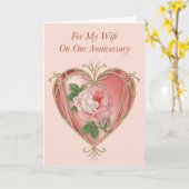 Carte Anniversaire pour femme - Rose antique (Fleur jaune)