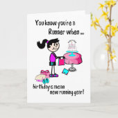 Carte Anniversaire pour Fille Coureur (Fleur jaune)