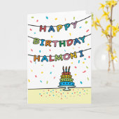 Carte anniversaire pour Halmoni (Fleur jaune)