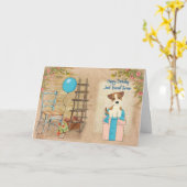 Carte anniversaire pour Jack Russell Terrier (Fleur jaune)
