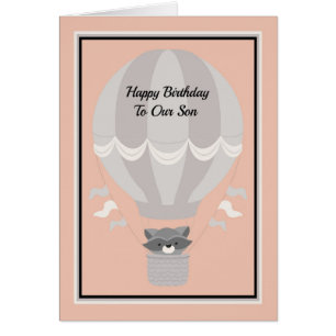 Carte Anniversaire pour Jeune Fils, Raccoon & Ball