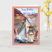 Carte Anniversaire pour la petite fille indienne (Fleur jaune)