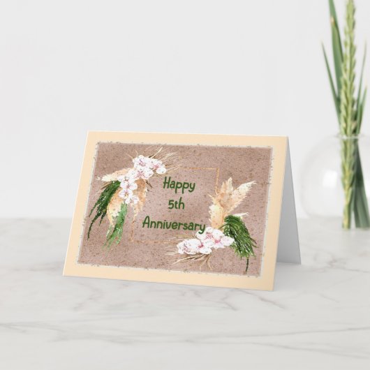 Carte Anniversaire pour le 5e anniversaire Mariage (Devant)