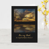 Carte Anniversaire pour le papa, mon ange de ciel, (Fleur jaune)