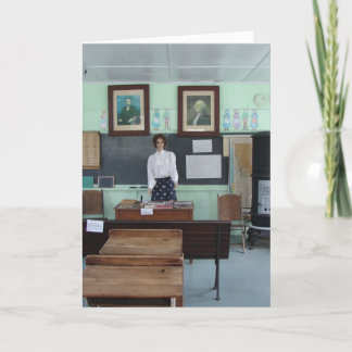 Carte Anniversaire pour l'enseignant, école d'une salle