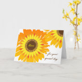 Carte Anniversaire pour l'épouse, tournesols gais (Fleur jaune)