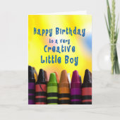 Carte Anniversaire pour les garçons Crayons créatifs (Devant)