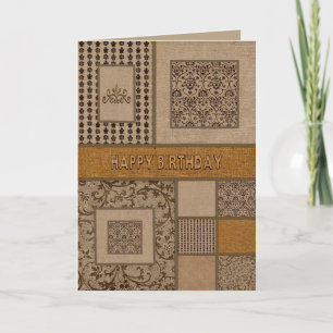 Carte Anniversaire pour lui Les nuances de Motifs Brown 