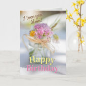 Carte Anniversaire pour Maman, Bienheureuse et Bible Ver (Fleur jaune)