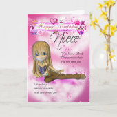 Carte Anniversaire pour Niece, Moonies Cutie Pie c (Fleur jaune)