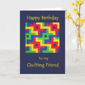 Carte Anniversaire pour Parking - Patchwork Quilt (Fleur jaune)