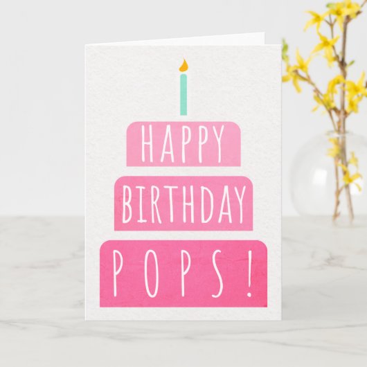 Carte Anniversaire pour Pops (Fleur jaune)