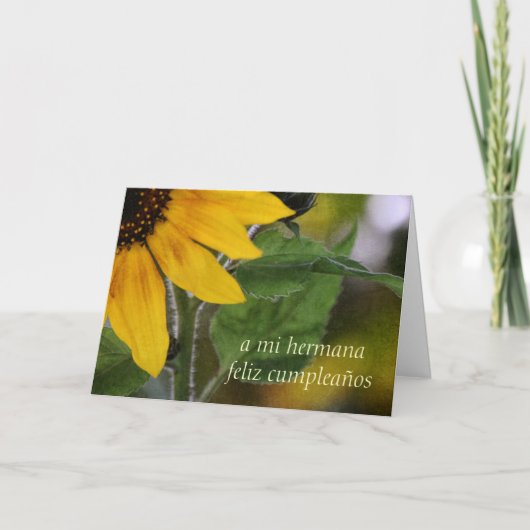 Carte Anniversaire Pour Soeur Espagnol (Devant)