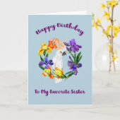 Carte Anniversaire pour Soeur Favorite avec Cockat (Fleur jaune)
