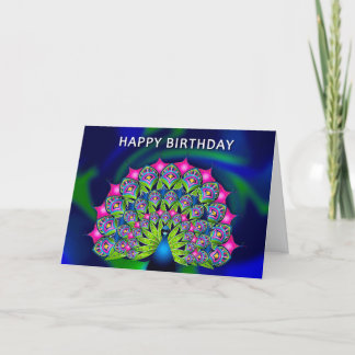 Carte Anniversaire Pour Son Beau Peacock Coloré