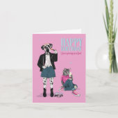 Carte Anniversaire pour son chien et chat habillé (Devant)