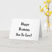Carte Anniversaire pour un gendre, lettres noires sur bl (Fleur jaune)