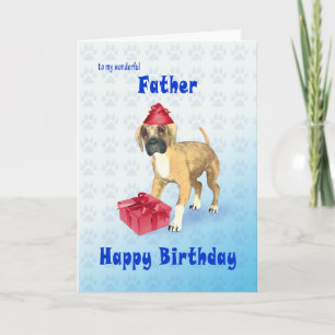 Carte anniversaire pour un père avec un chiot