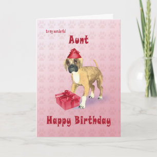 Carte anniversaire pour une tante avec un chiot