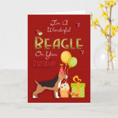Carte Anniversaire Pour Votre Chien Beagle, Birthd (Fleur jaune)