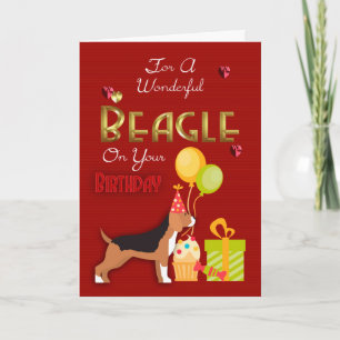 Carte Anniversaire Pour Votre Chien Beagle, Birthd