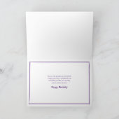 Carte Anniversaire pourpre de fille de lis d'étang (Intérieur)