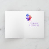 Carte anniversaire pourpre de marguerite de guingan (Intérieur)