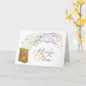 Carte Anniversaire présent Anniversaire (Fleur jaune)