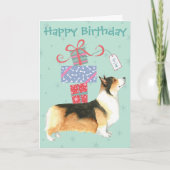 Carte Anniversaire présente Pembroke Welsh Corgi Card (Devant)