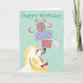 Carte Anniversaire Présente Poodle (Devant)