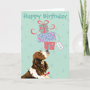 Carte Anniversaire Présents Anglais Springer Spaniel