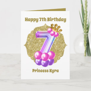Carte Anniversaire Princesse 7e anniversaire ajouter nom