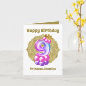 Carte Anniversaire Princesse 9Anniversaire ajouter nom s (Fleur jaune)