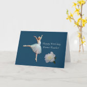 Carte Anniversaire, professeur de danse, Ballerina et Pe (Fleur jaune)