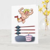 Carte Anniversaire professionnel de Slammin de lutteur (Fleur jaune)