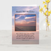 Carte Anniversaire, quatre-vingtième, lever de soleil à (Fleur jaune)