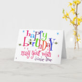 Carte Anniversaire - Que vos souhaits se réalisent (Fleur jaune)