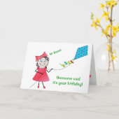 Carte ANNIVERSAIRE - quelqu'un m'a dit ! Cerf-volant de (Fleur jaune)