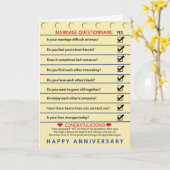 CARTE ANNIVERSAIRE - QUESTIONNAIRE DE MARIAGE - (Fleur jaune)